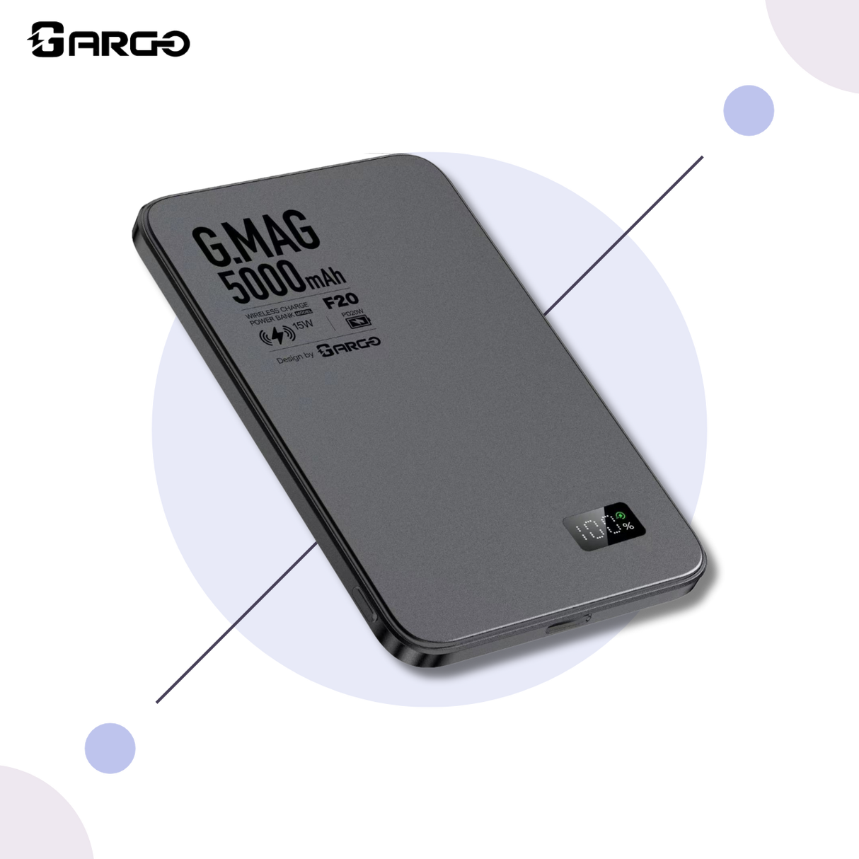 ARGO-F20 超薄 G.MAG 3合1 5000mAh 行動電源