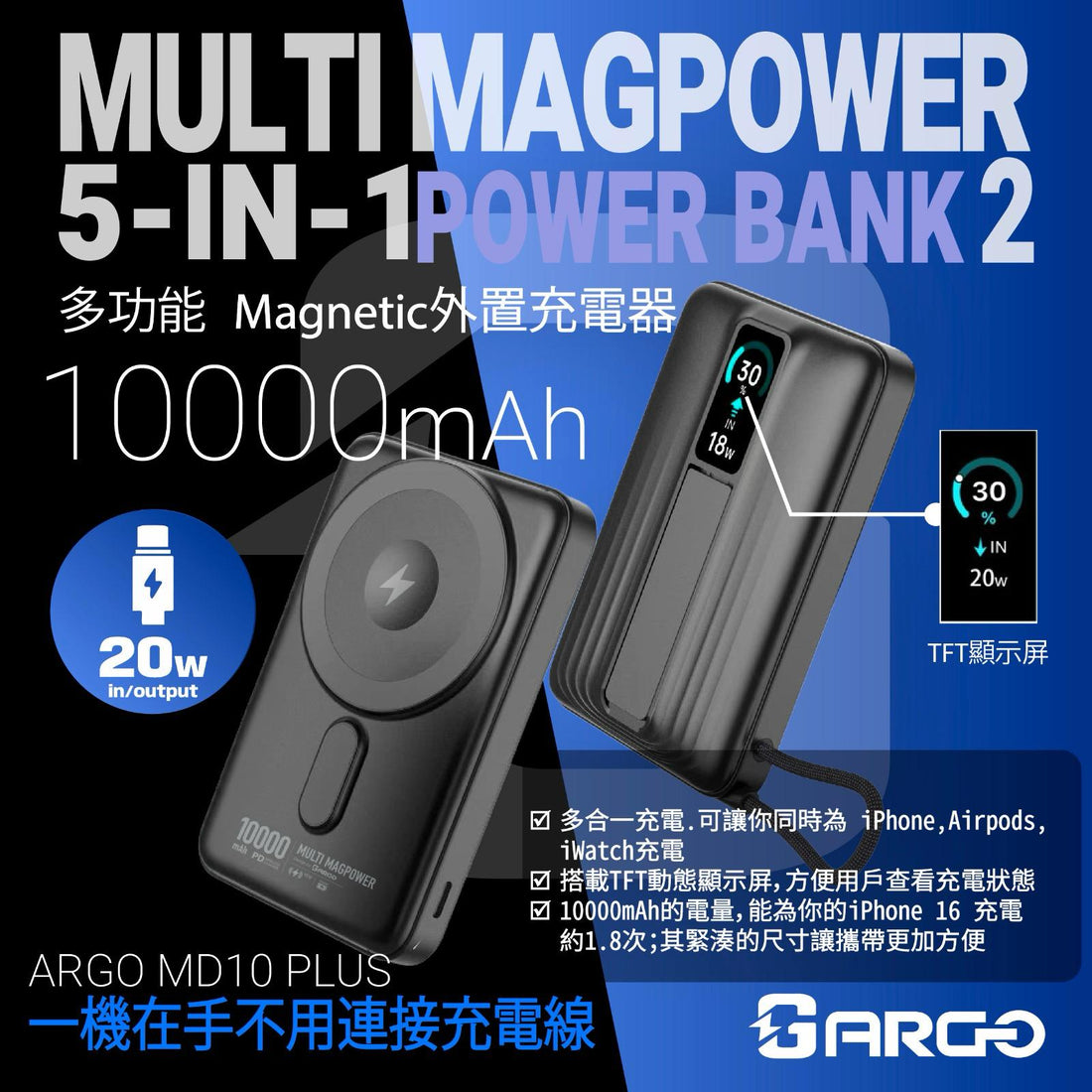 5-in-1 magnetic fast charging