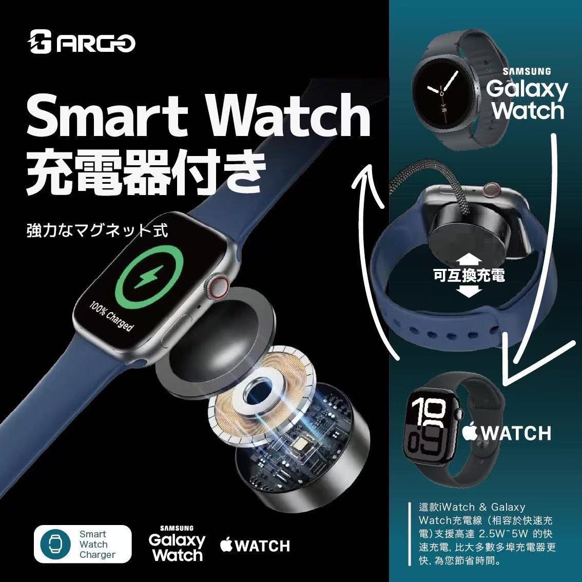 ARGO WC23 3合2手錶充電線