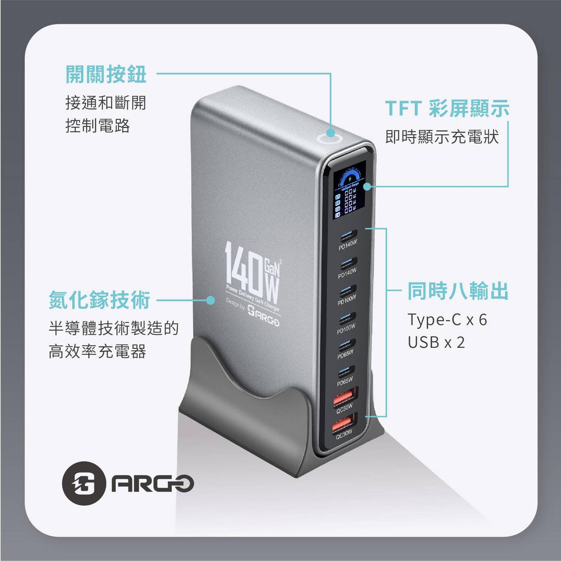 8 ports output at once
