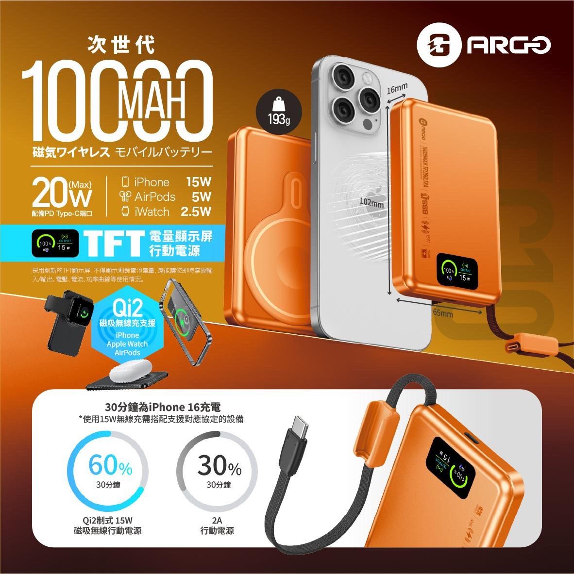 ARGO TFC10 Ultra 5合1 10000mAh 行動電源